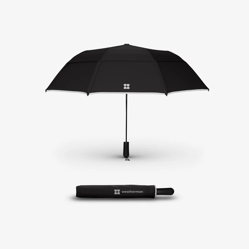 Weatherman Trek Umbrella - Black Plain